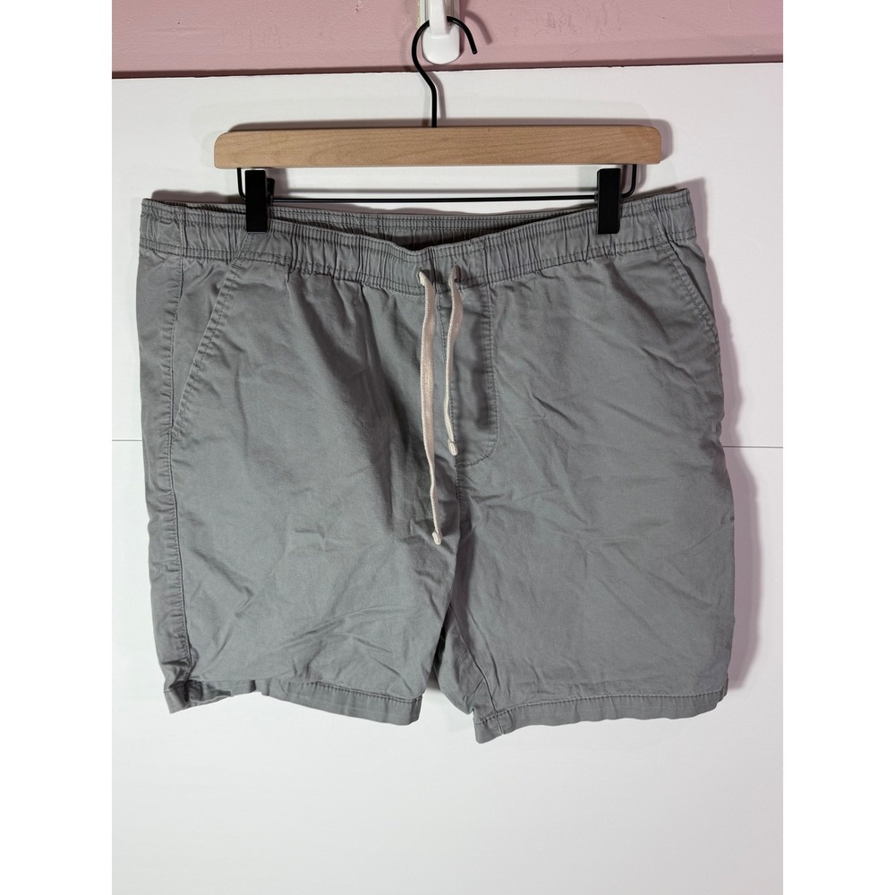Goodfellow & Co Mens Gray Elastic Waist Drawstring Twill Shorts Size L